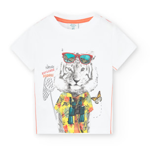 Camiseta niÃ±o estampada, mangas cortas, blanco, 348038