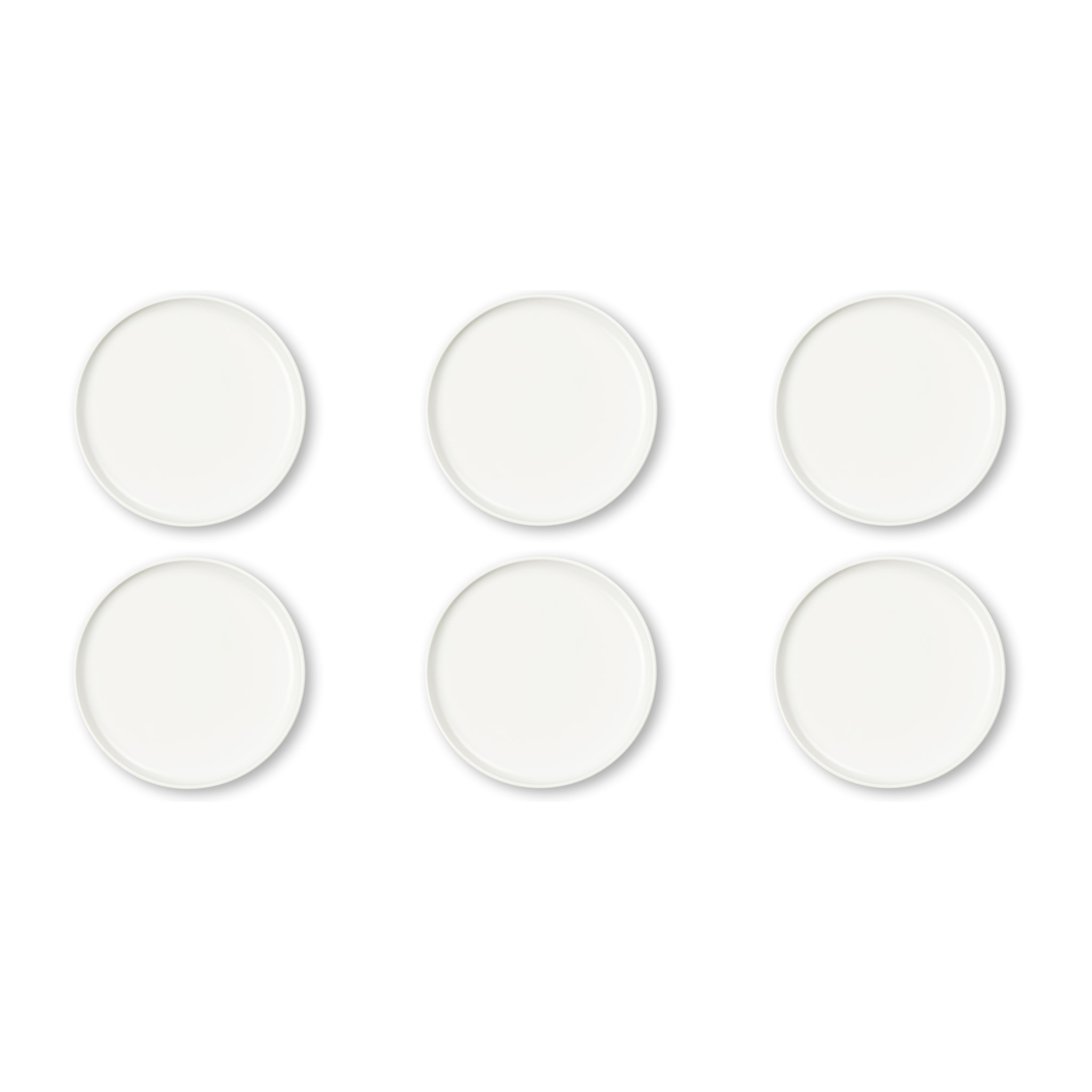 Set 6 piatti frutta Excelsa Nordic, ceramica, bianco matte