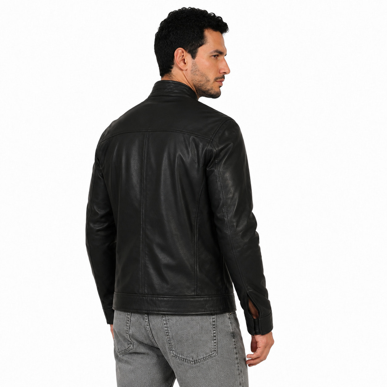 Giubbino in vera pelle di vitello Nero