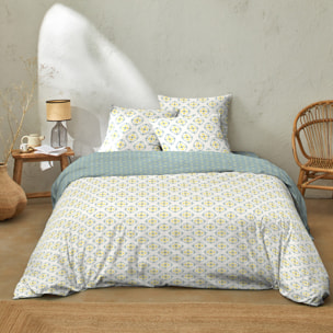 Parure housse de couette 3pcs coton 51 fils creala multico