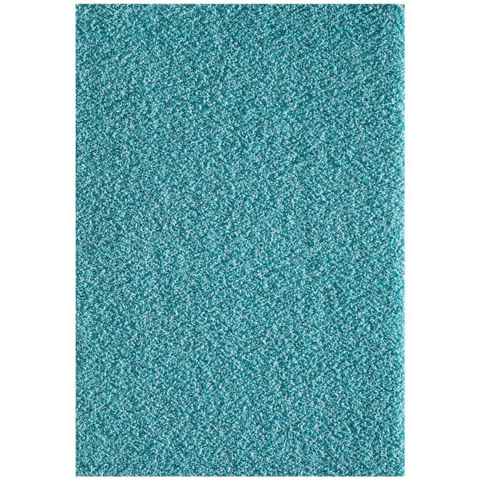 Tapis longs poils shaggy 160x230 rectangle tissé bleu motif uni SIMPLE