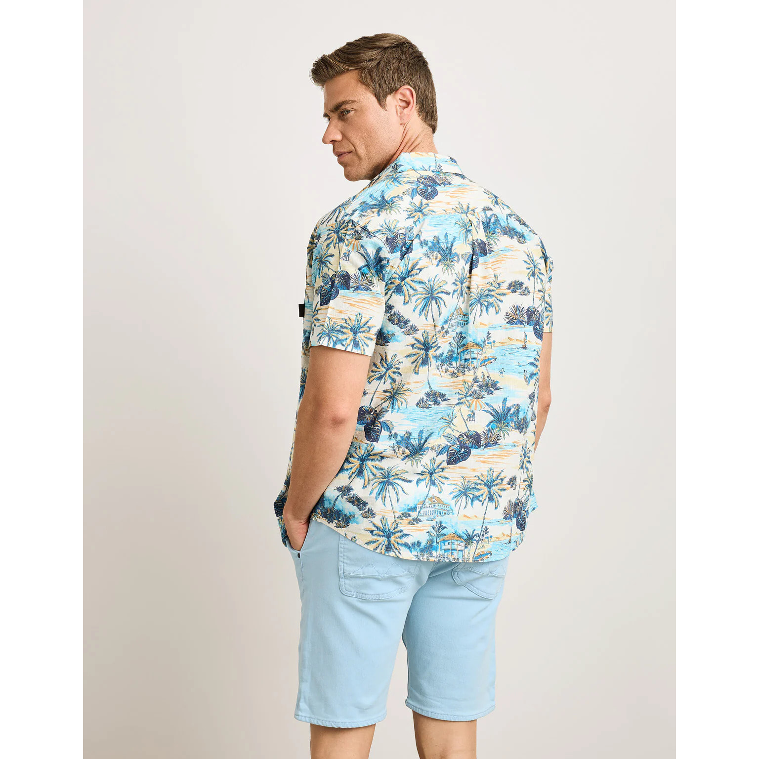 Camisa Manga Corta Azul - Ruspel