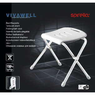 Chaise pliante rabattable de bain Chrome Spirella