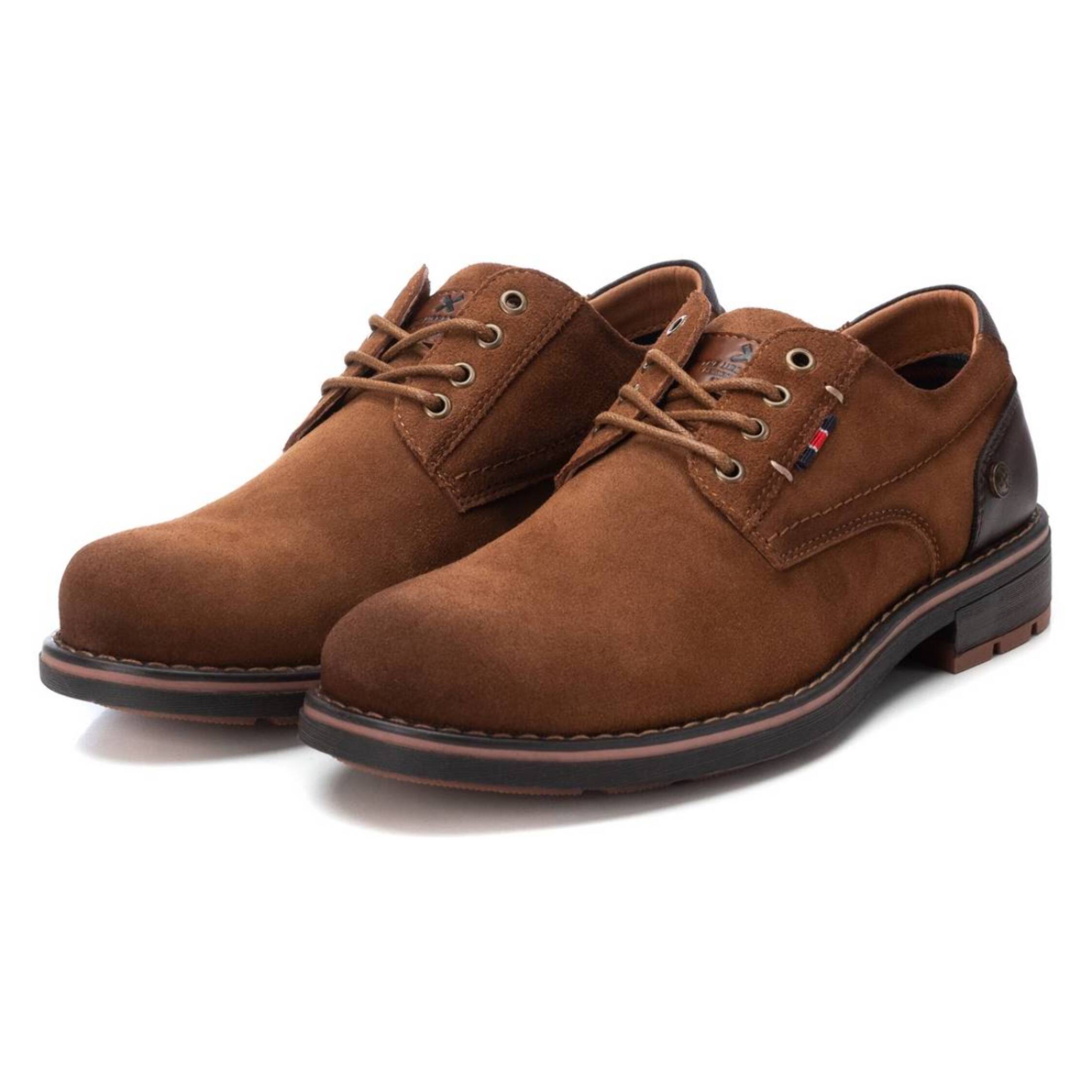 Zapato blucher/derby de piel camel