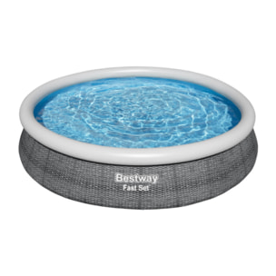 Bestway Piscine gonflable ronde Bestway Fast Set 366 x 76 cm Effet Rotin