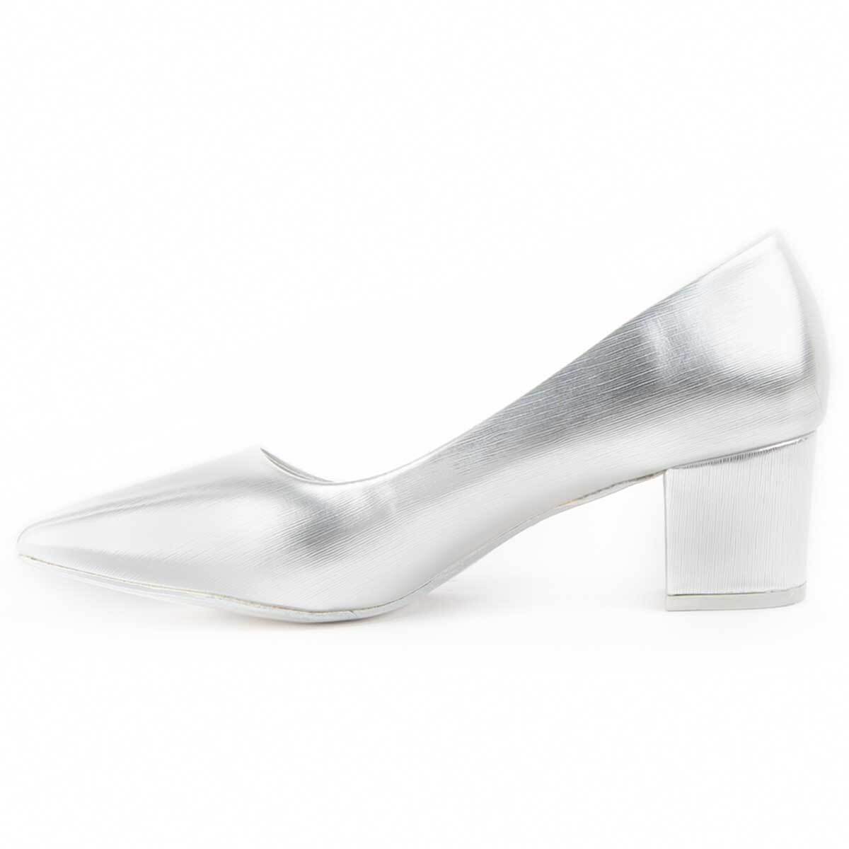 Zapato De Tacón - Plateado - Altura: 5 Cm