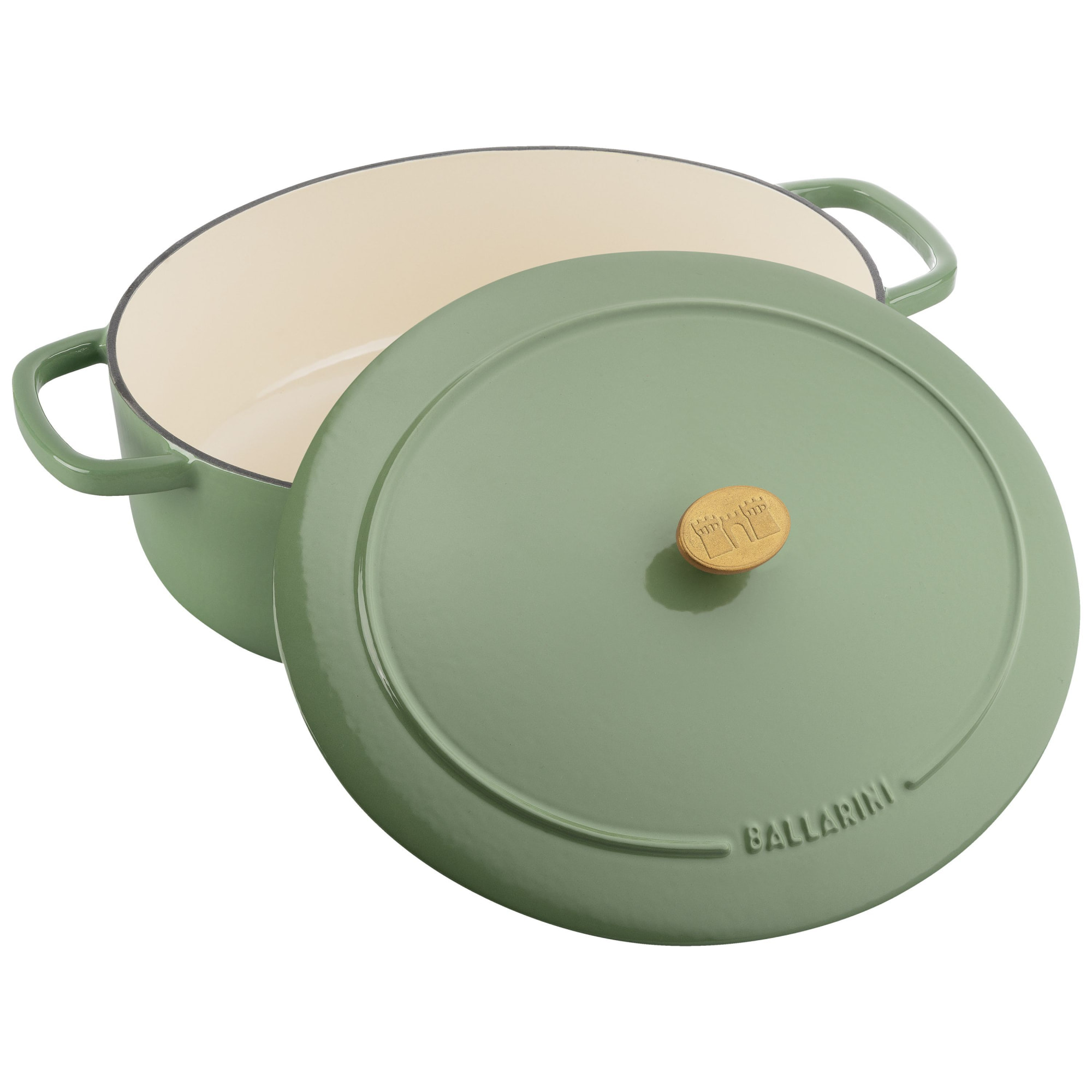 Cocotte en fonte Bellamonte, Ovale, Vert, 33 cm