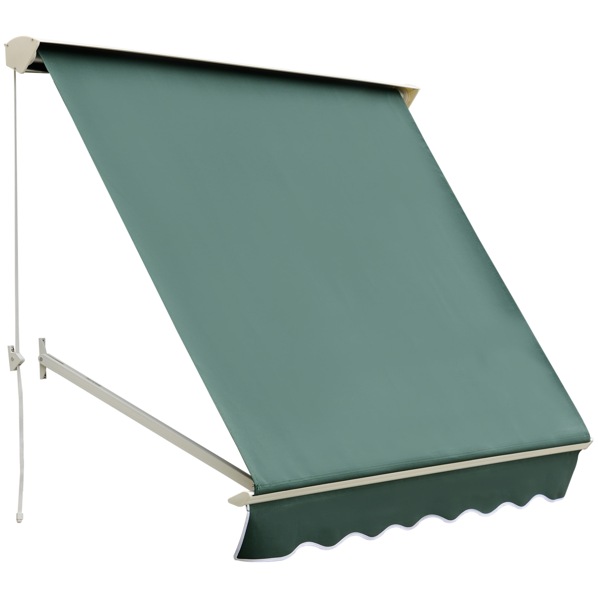 Toldo de Ventana Manual de Tela de Poliéster 180x70cm Verde