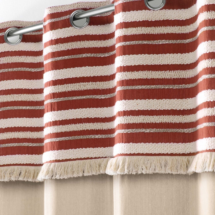 Rideau au top tissé et frangé - Terracotta