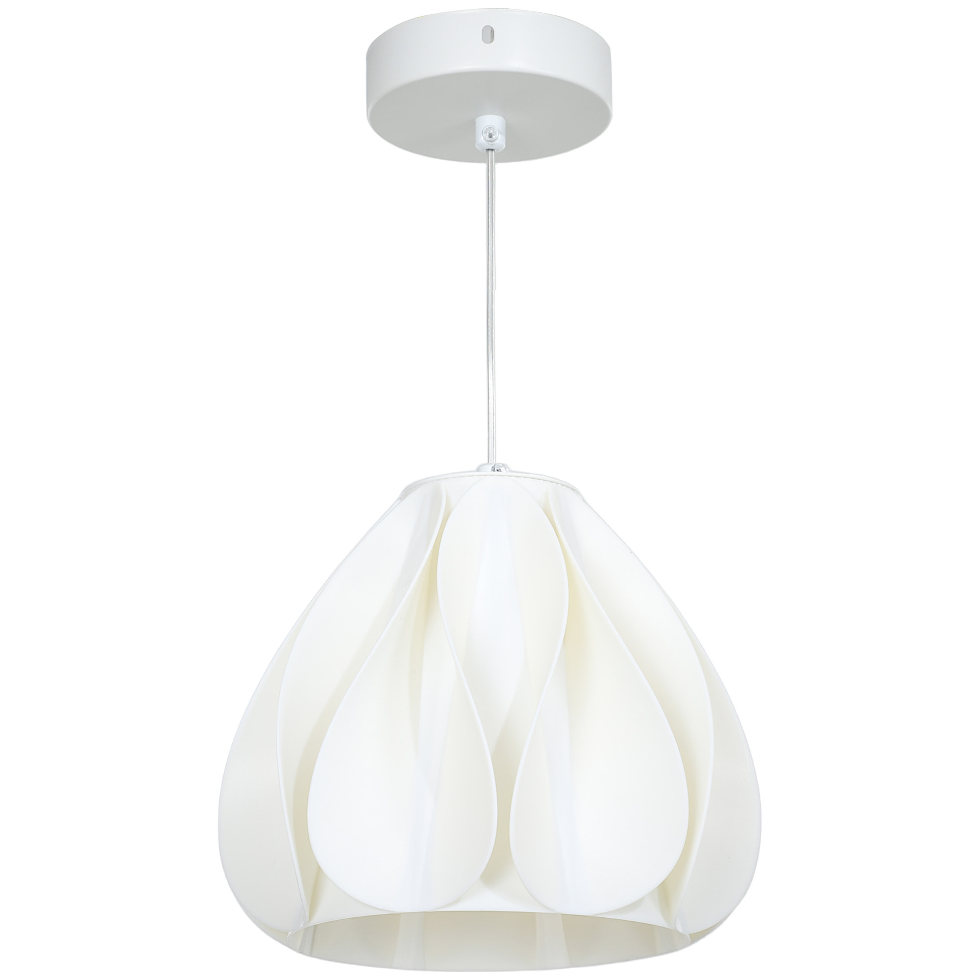 Lámpara Colgante Moderna Lámpara de Techo E27 con Pantalla de Impresión 3D Iluminación para Comedor Cocina Salón Bar Restaurante Blanco