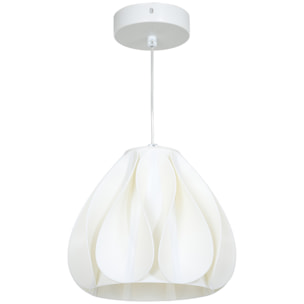 Lámpara Colgante Moderna Lámpara de Techo E27 con Pantalla de Impresión 3D Iluminación para Comedor Cocina Salón Bar Restaurante Blanco