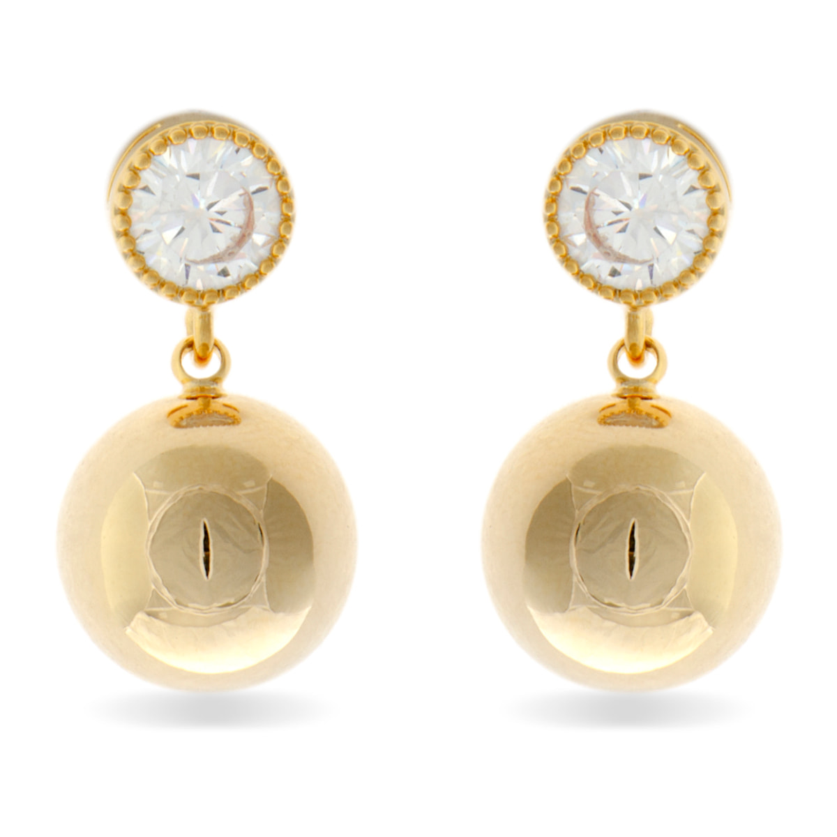 Pendientes acabados en oro amarillo de 18K