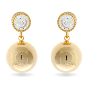 Pendientes acabados en oro amarillo de 18K