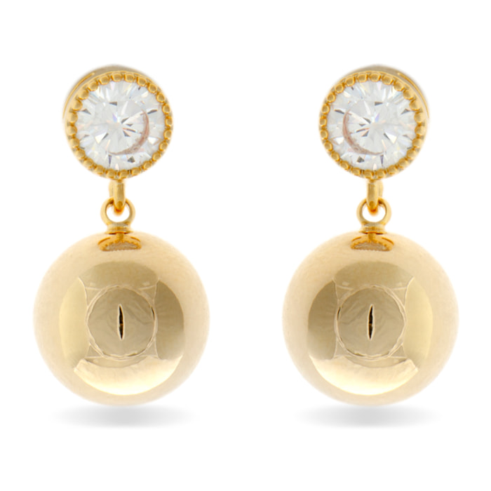 Pendientes acabados en oro amarillo de 18K