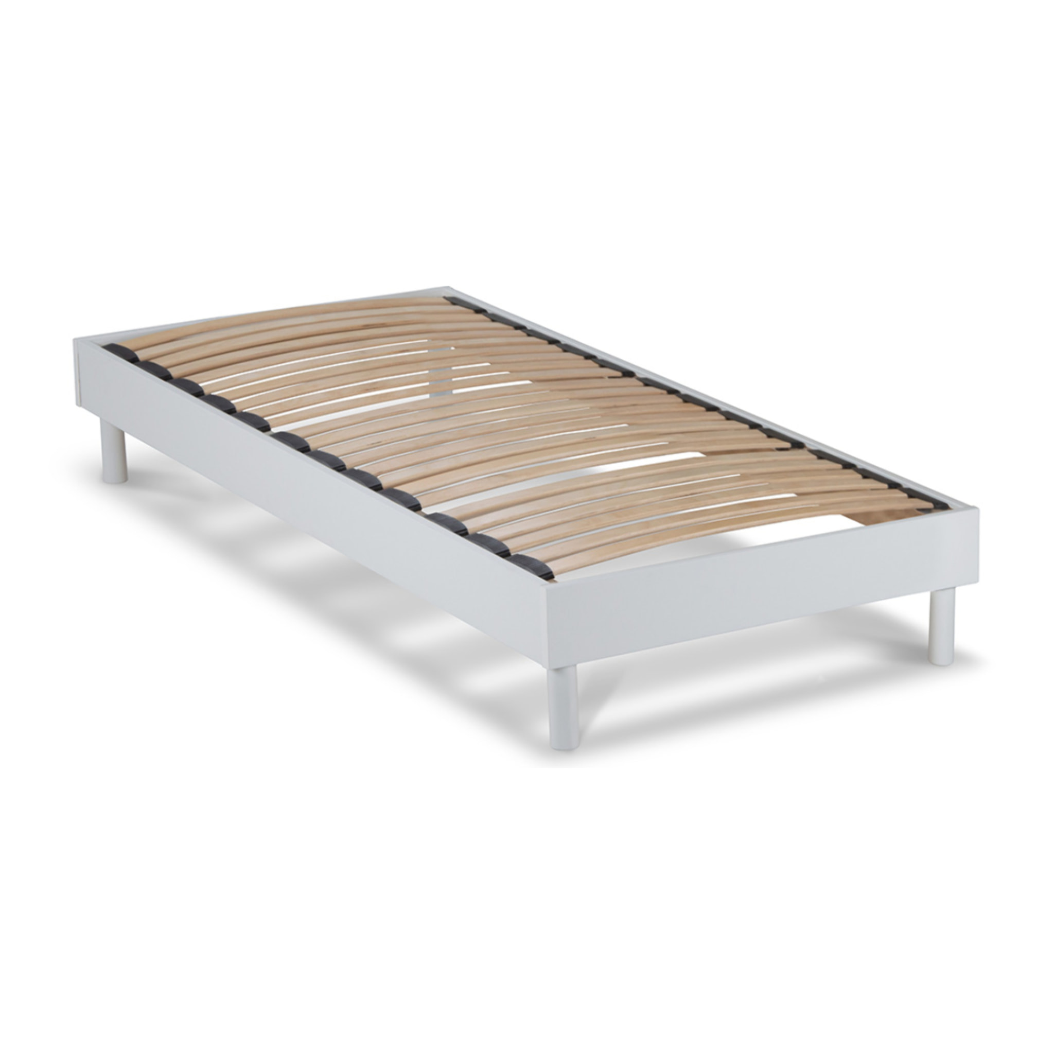 Sommier à Lattes Apparentes MDF & Bois Massif, Robuste, Aération Optimale