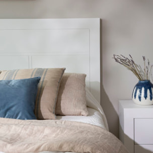 Tête de lit Sisal -panneau de mdf et laqué blanc-couleur laqué blanc mat 162 x 120 x 4 cm