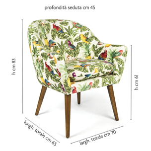 Poltrona Excelsa Havana in poliestere e multistrato 70,5x65x83 cm multicolore