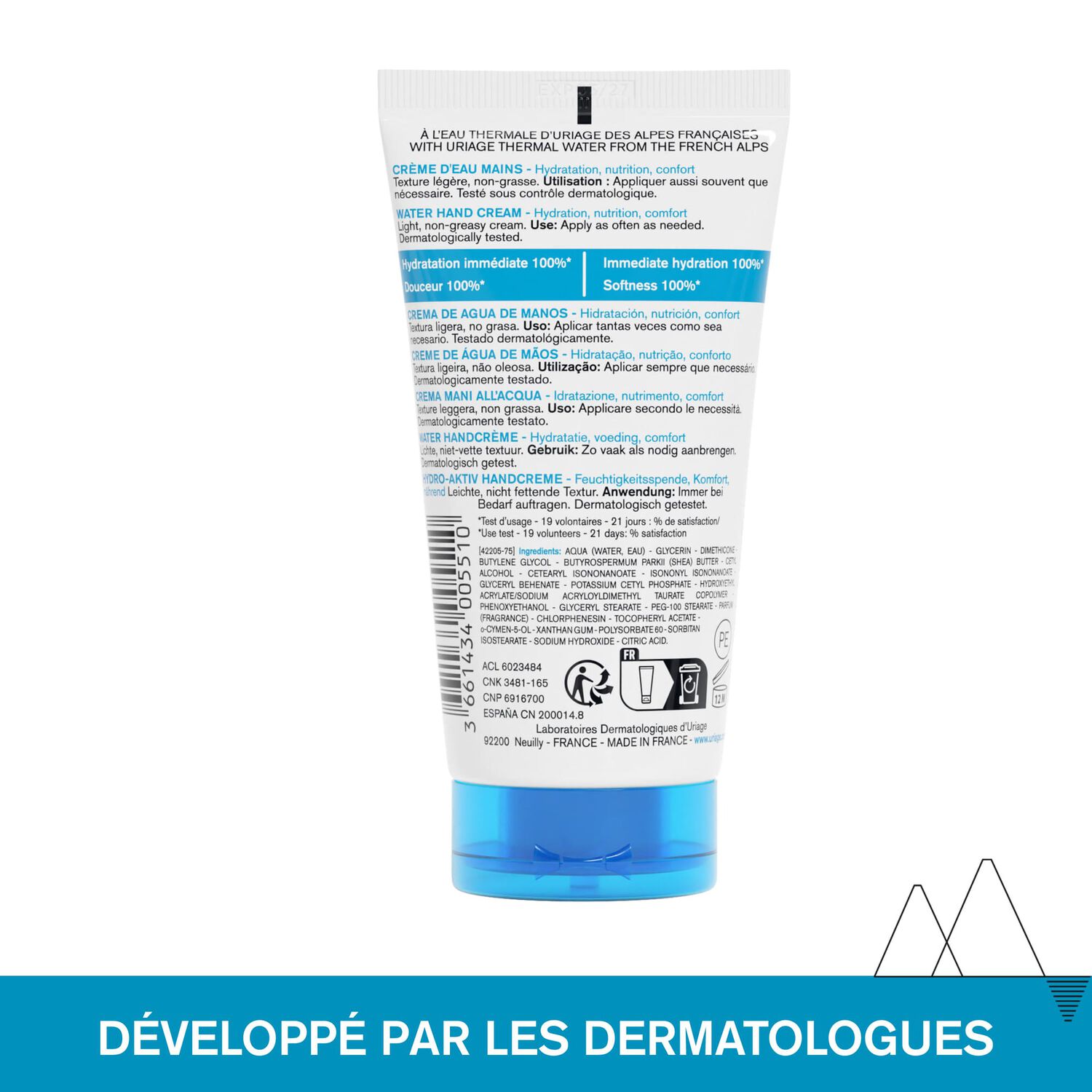 Eau Thermale - Crème d'Eau Mains - Hydrate, Protège & Adoucit 50 ml