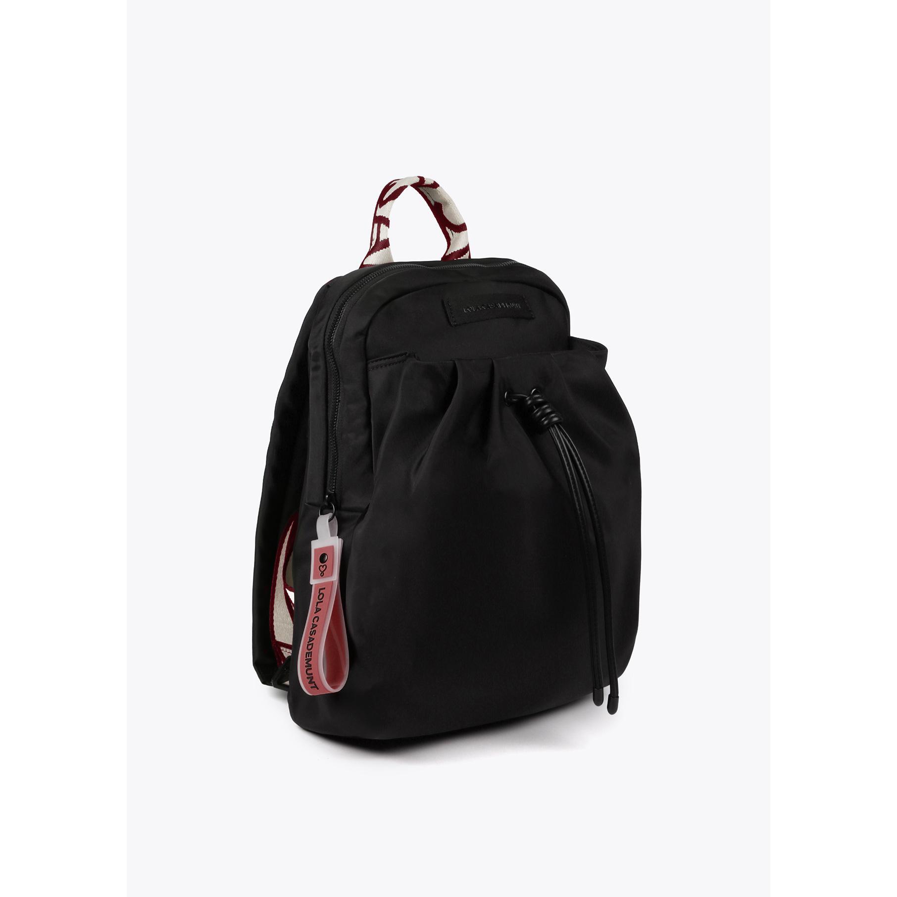 Zaino in nylon con spalline logo a contrasto