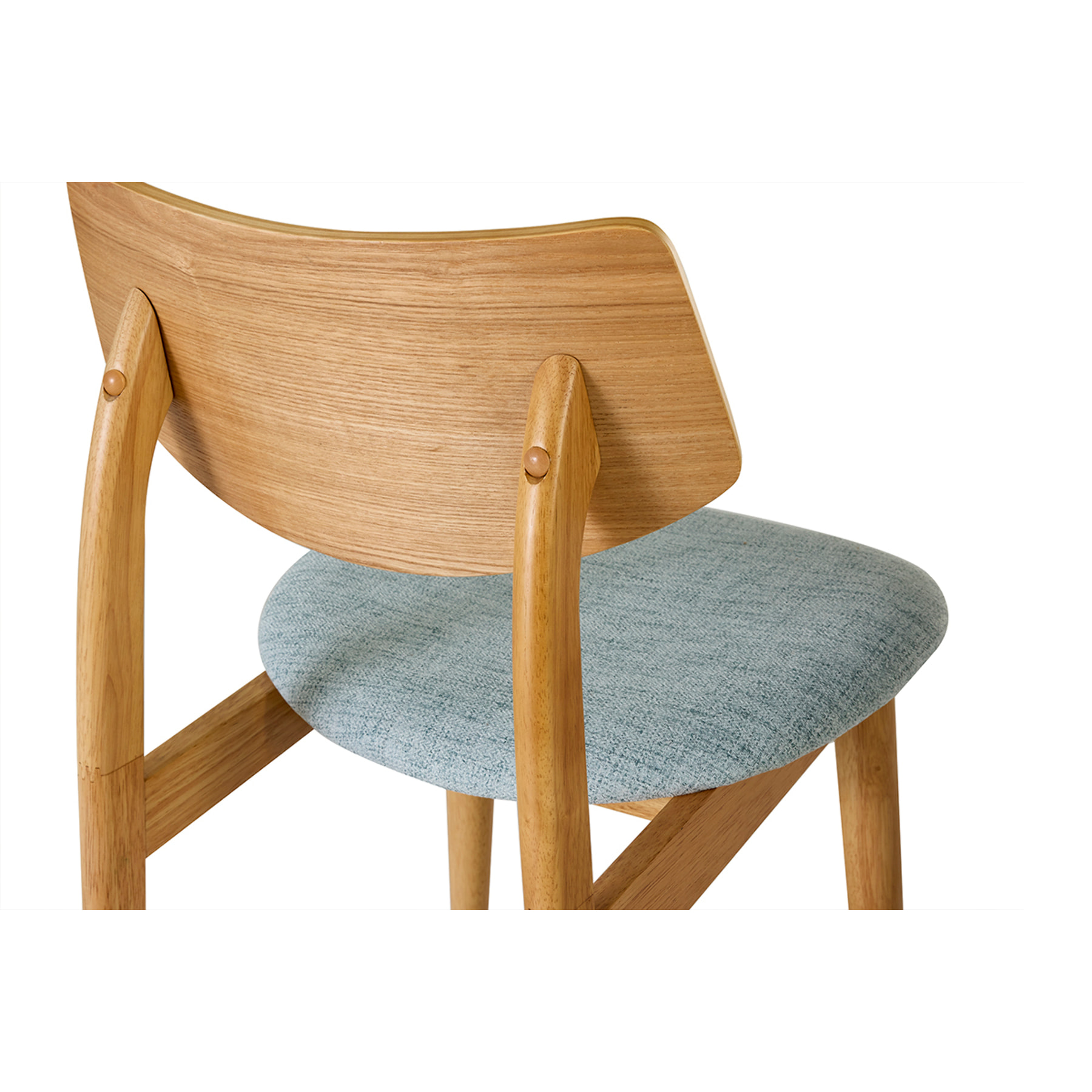 Chaises scandinaves en bois clair et tissu vert céladon (lot de 2) ELION