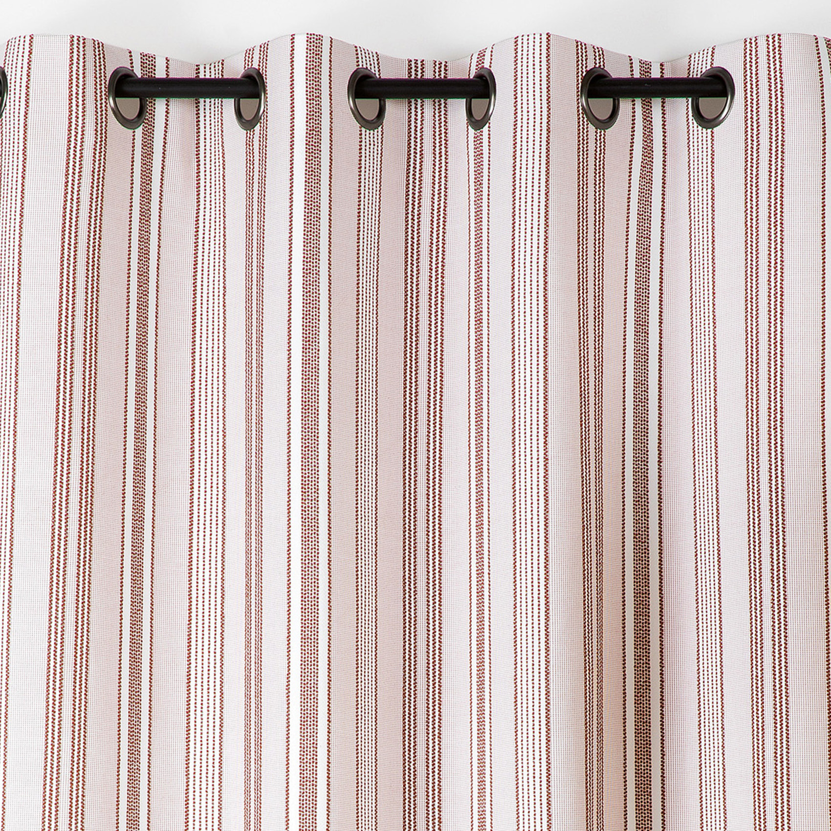 Rideau extérieur déperlant rayé - Orange corail