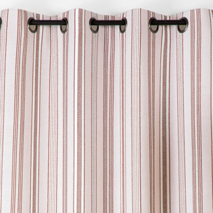 Rideau extérieur déperlant rayé - Orange corail