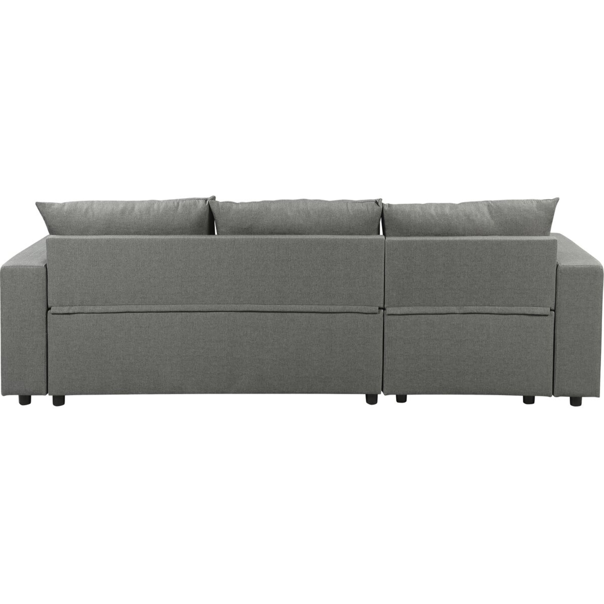 Canapé d'angle réversible/convertible en tissu "Victor" - 3 places - Gris