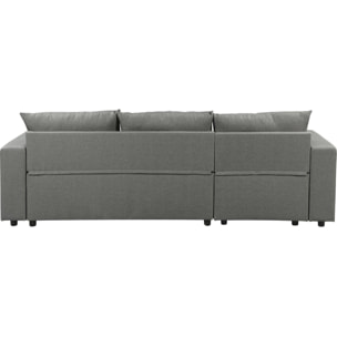 Canapé d'angle réversible/convertible en tissu "Victor" - 3 places - Gris