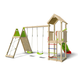 Aire de jeux bois 2,20 m OLYMPIA XPLORER - 9 enfants