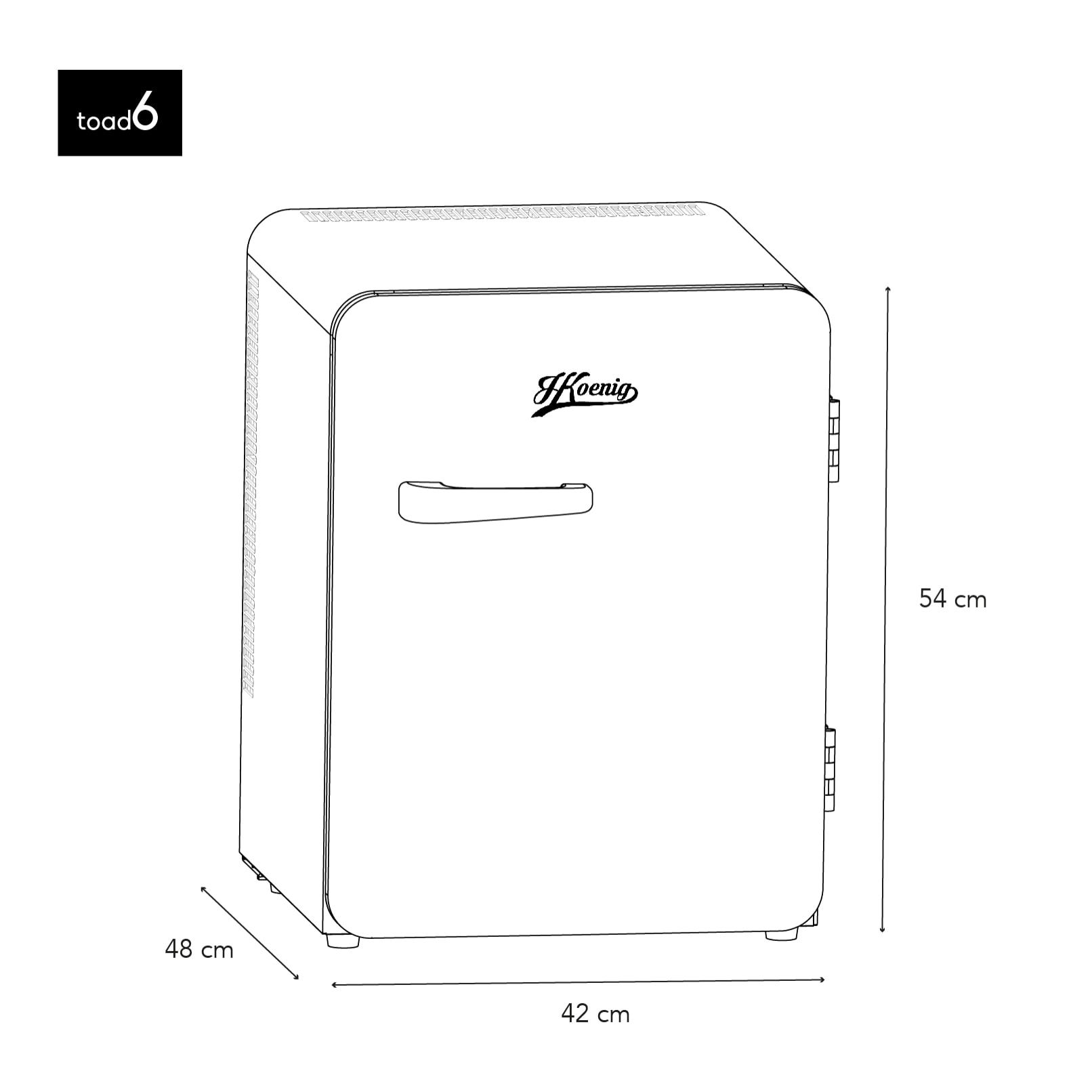 Mini Bar Vintage 31L TOAD6 H.Koenig (regulable 6°-15°C- 24 Db- color rosa)