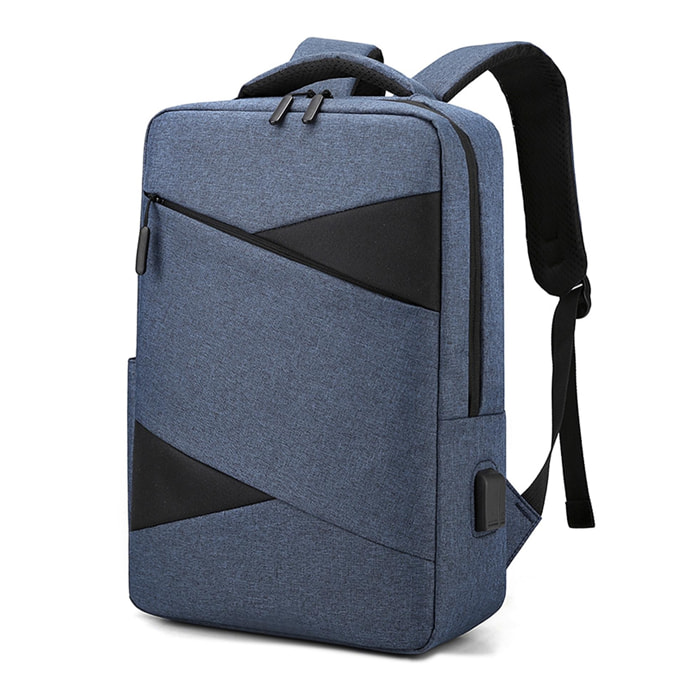 DAM Mochila para Laptop con interfaz de carga USB. 29x11x40 Cm. Color: Azul