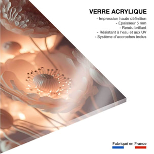 Tableau floral fleurs lumineuses  Tableau plexiglas