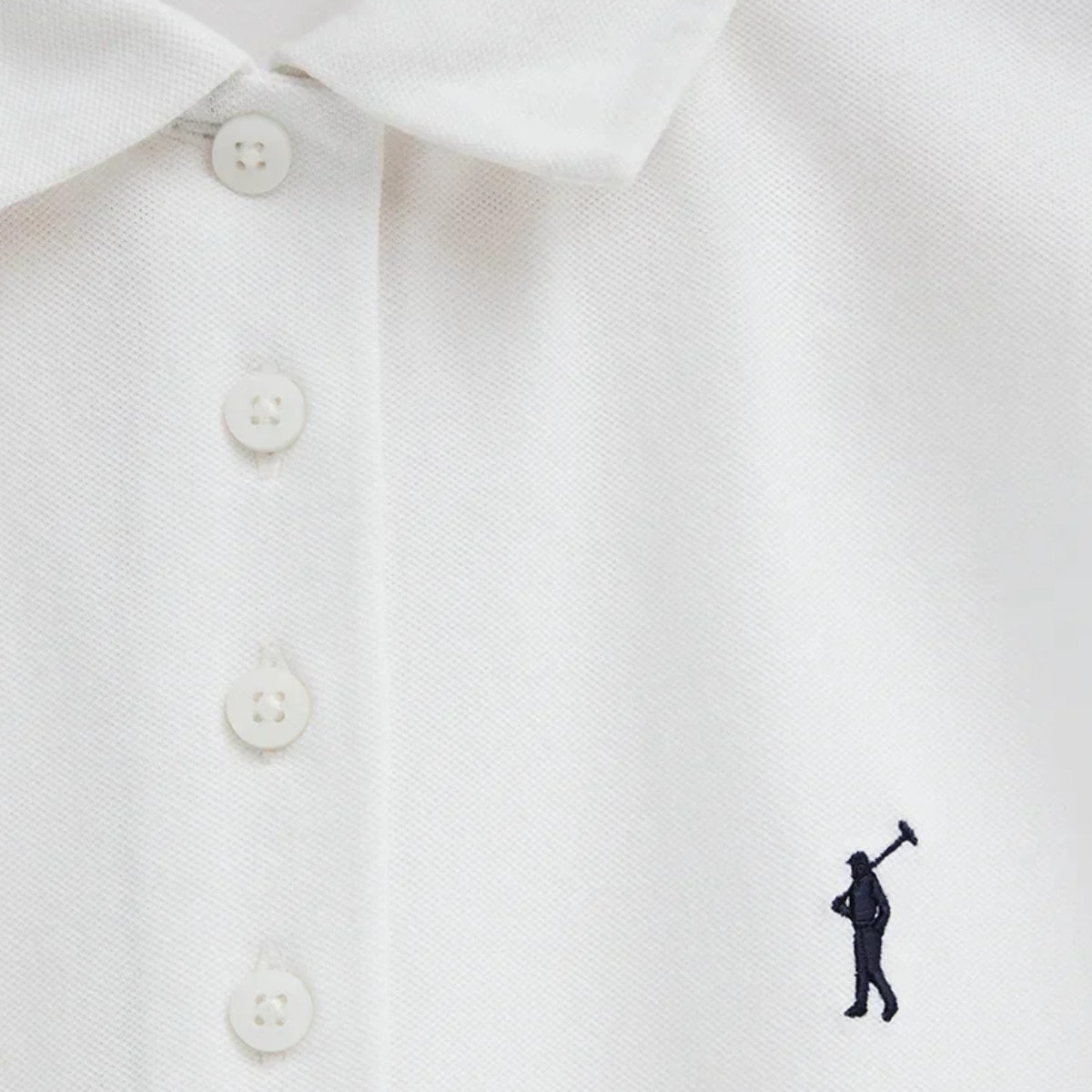 Vestido corto blanco sin mangas con cuello polo y logo Rigby Go