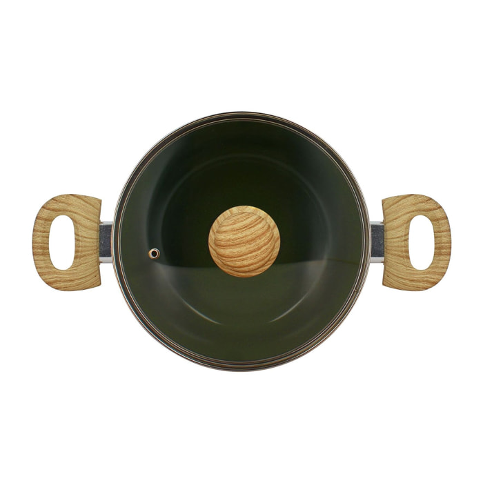 Faitout en revêtement céramique 20cm vert - tous feux COLORAMA