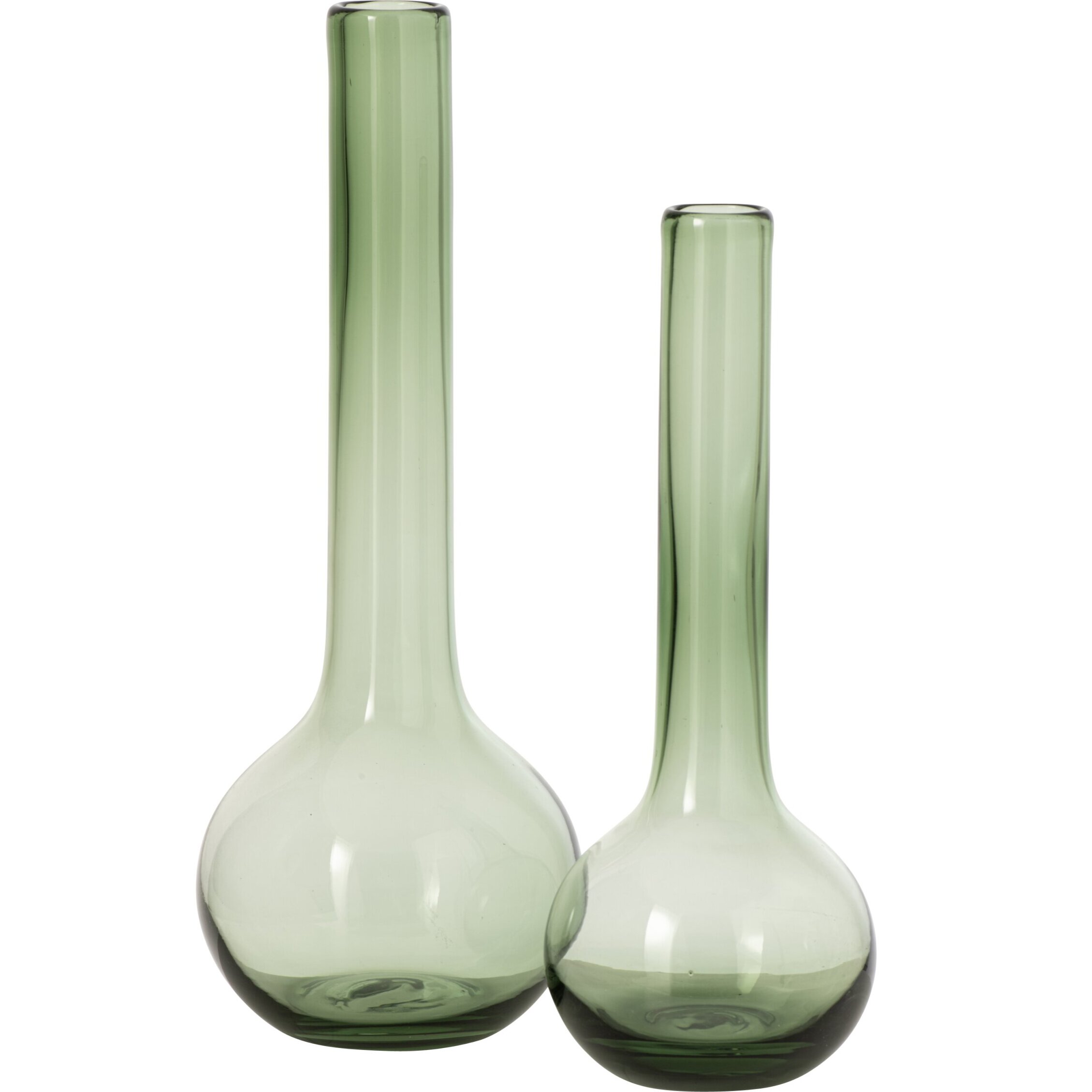 J-Line Vase Base Ronde Flask Verre Vert Large