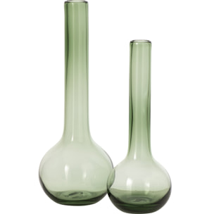 J-Line Vase Base Ronde Flask Verre Vert Large