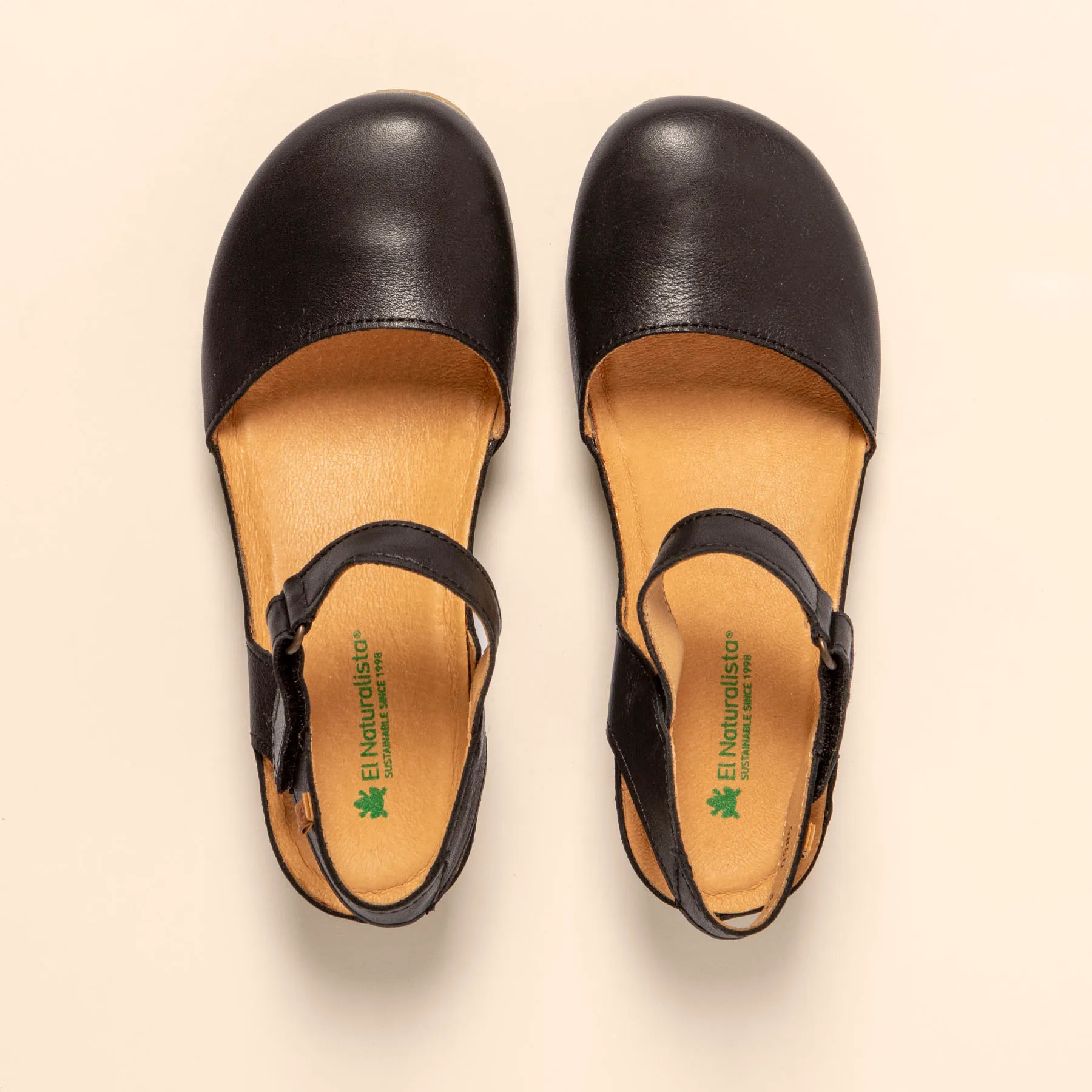 Sandalia de cuña N5850 SOFT NAPPA BLACK / PICUAL color Black