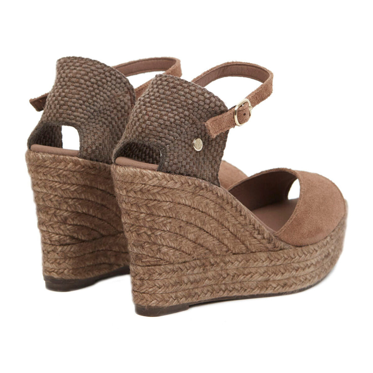 Sandalias de Cuña para Mujer - LA VALETA CHARLENE PEEP TOE Taupe