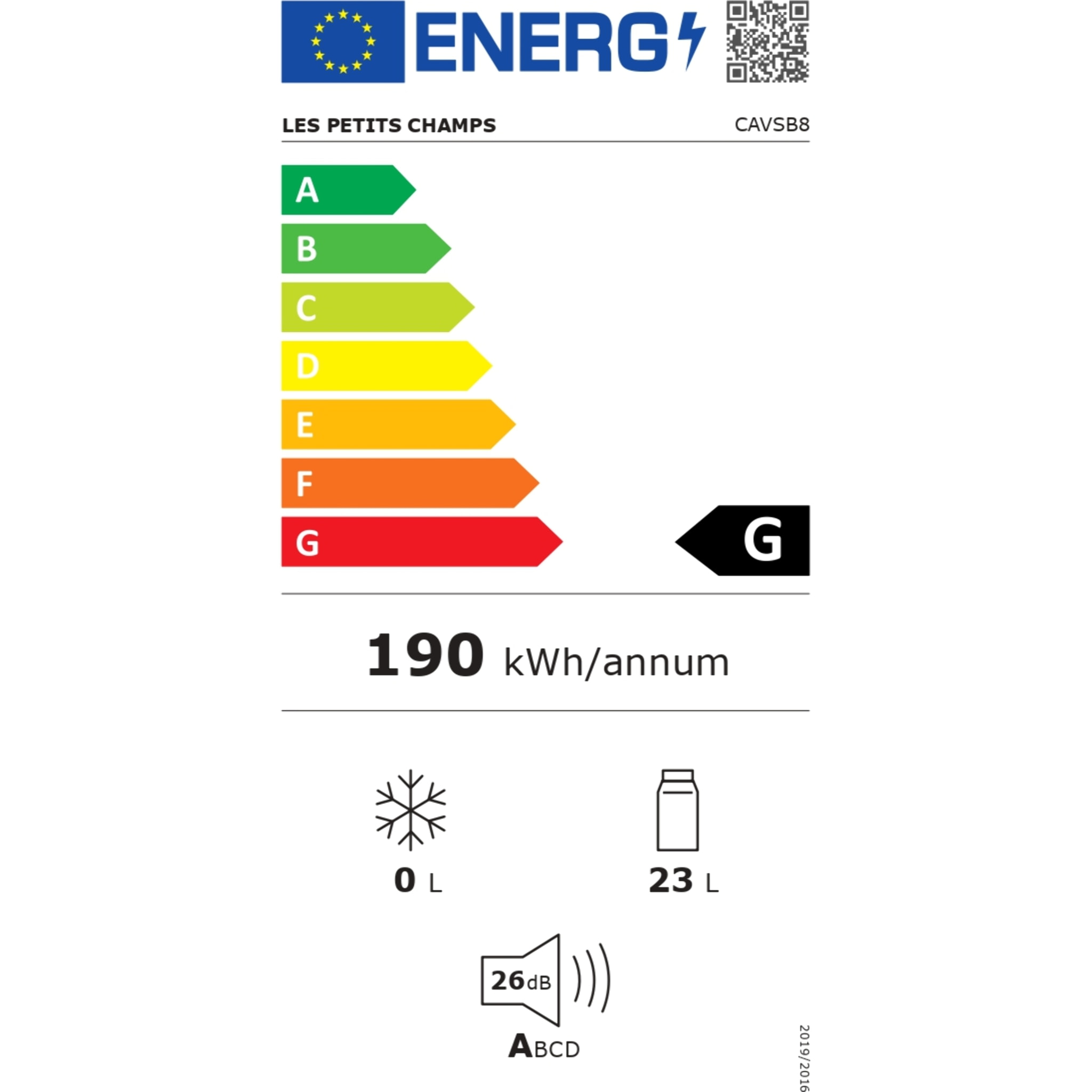 Vinoteca indipendiente 8 botellas CAVSB8 LES PETITS CHAMPS, 23L, negro