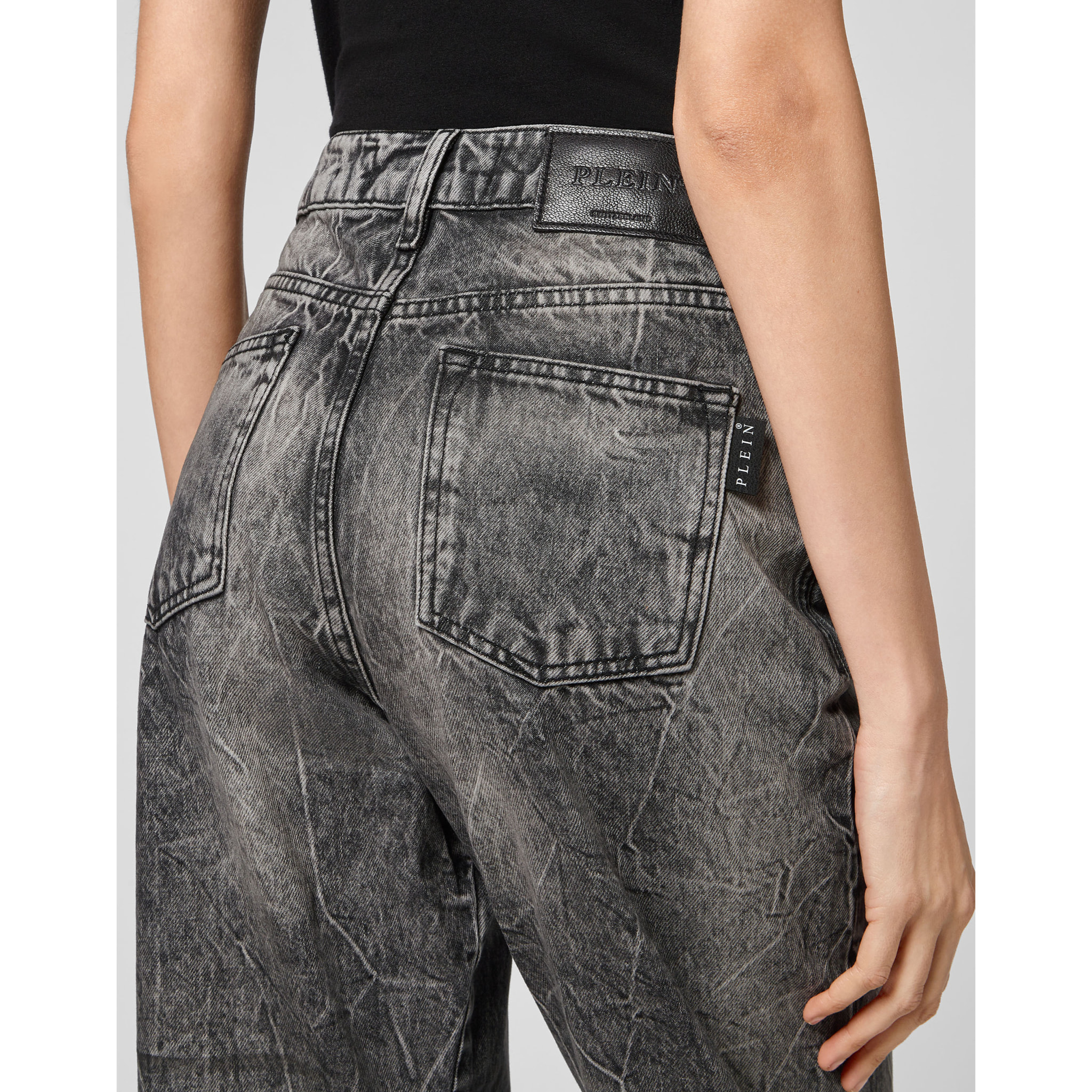 PHILIPP PLEIN Pantaloni in denim vestibilità loose ICONIC PLEIN