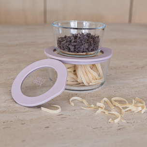 Boîte hermétique ronde rose 250ml PRESSBOX