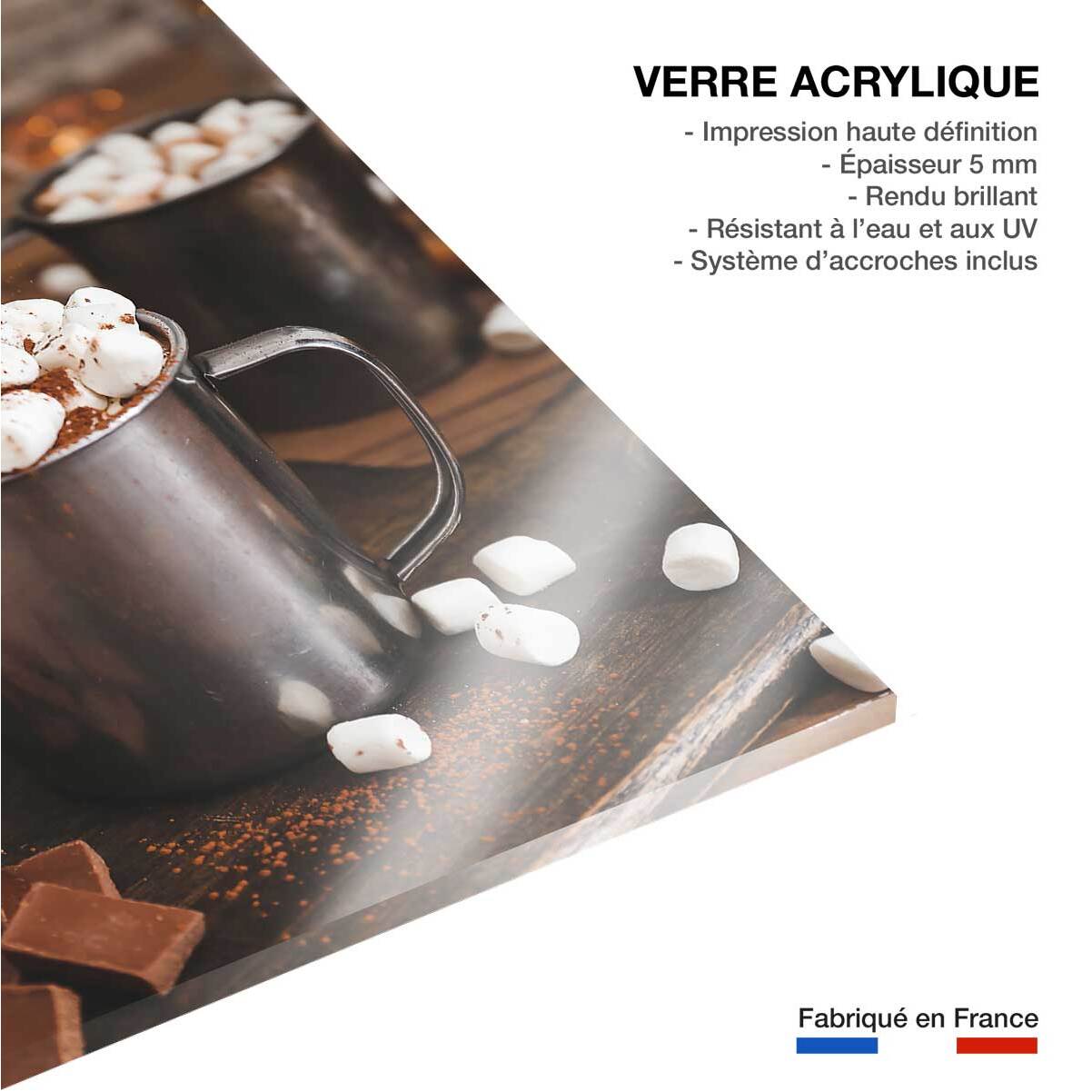 Tableau cuisine un chocolat bien gourmand..  Tableau plexiglas
