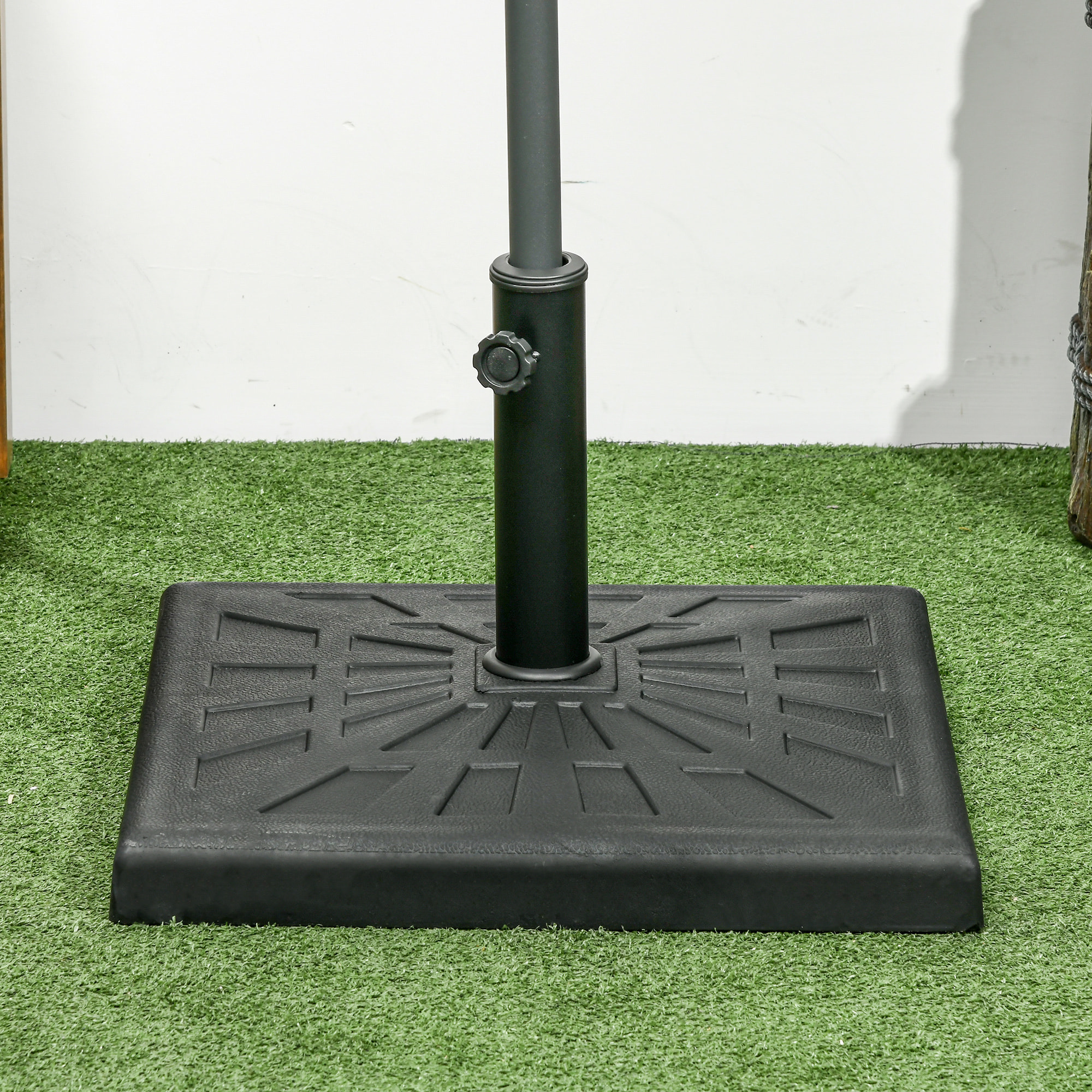 Base de Sombrilla de Resina 19 kg Soporte para Parasol Pie de Parasol para Mástil de Ø32/38/48 mm para Jardín Terraza Patio 51x51x32 cm Negro