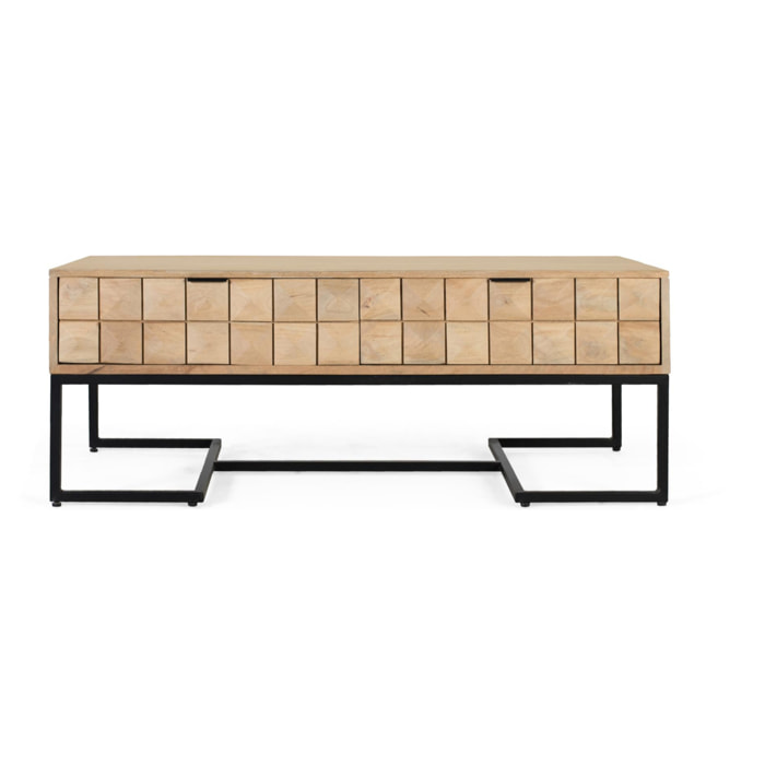 Mesas de Centro de Madera de Mango 120 Cm Estilo Minimalista Atemporal