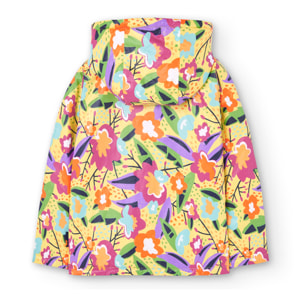 Parka reversible niÃ±a, capucha, estampado de flores