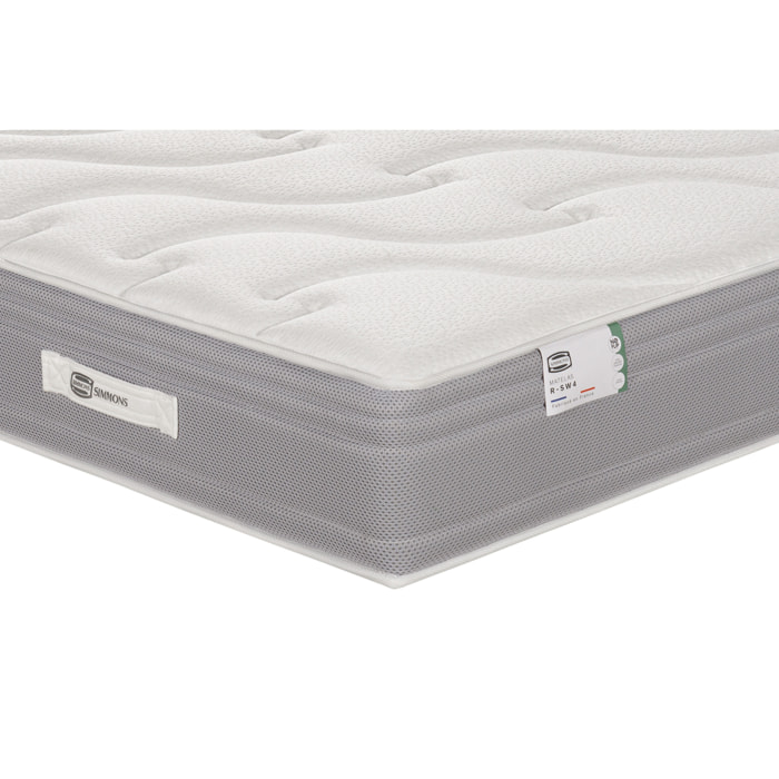 Ensemble LE PUISSANT matelas H25 ressort ensachés, mi-ferme, 2 sommiers