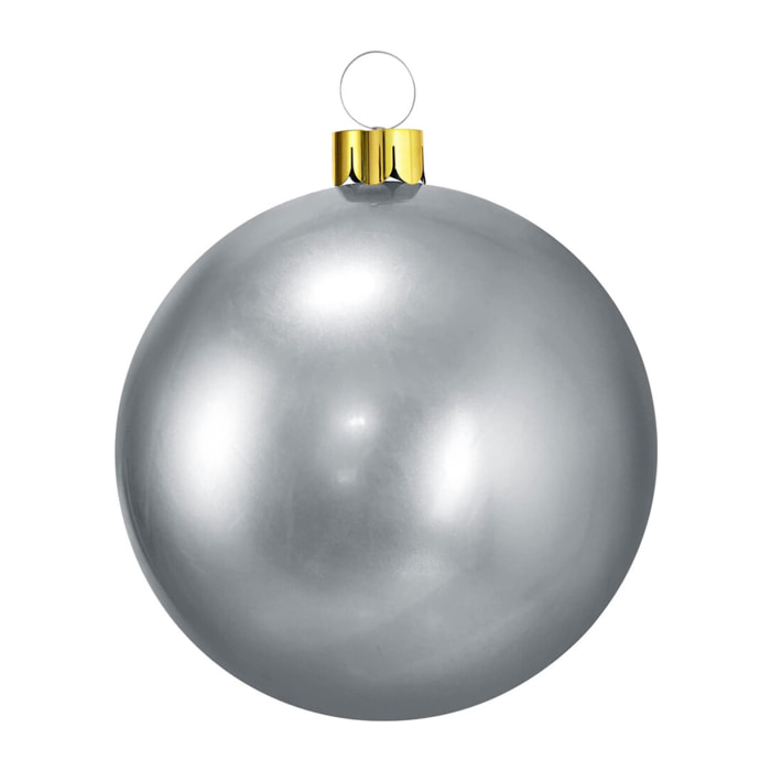 Bola de navidad inflable plateada de 6,5cm con ventosa