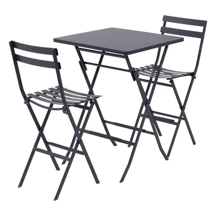 Table haute pliante de jardin Greensboro Graphite