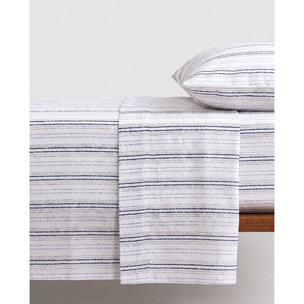 Set di lenzuola in cotone 100% a righe caledo indaco