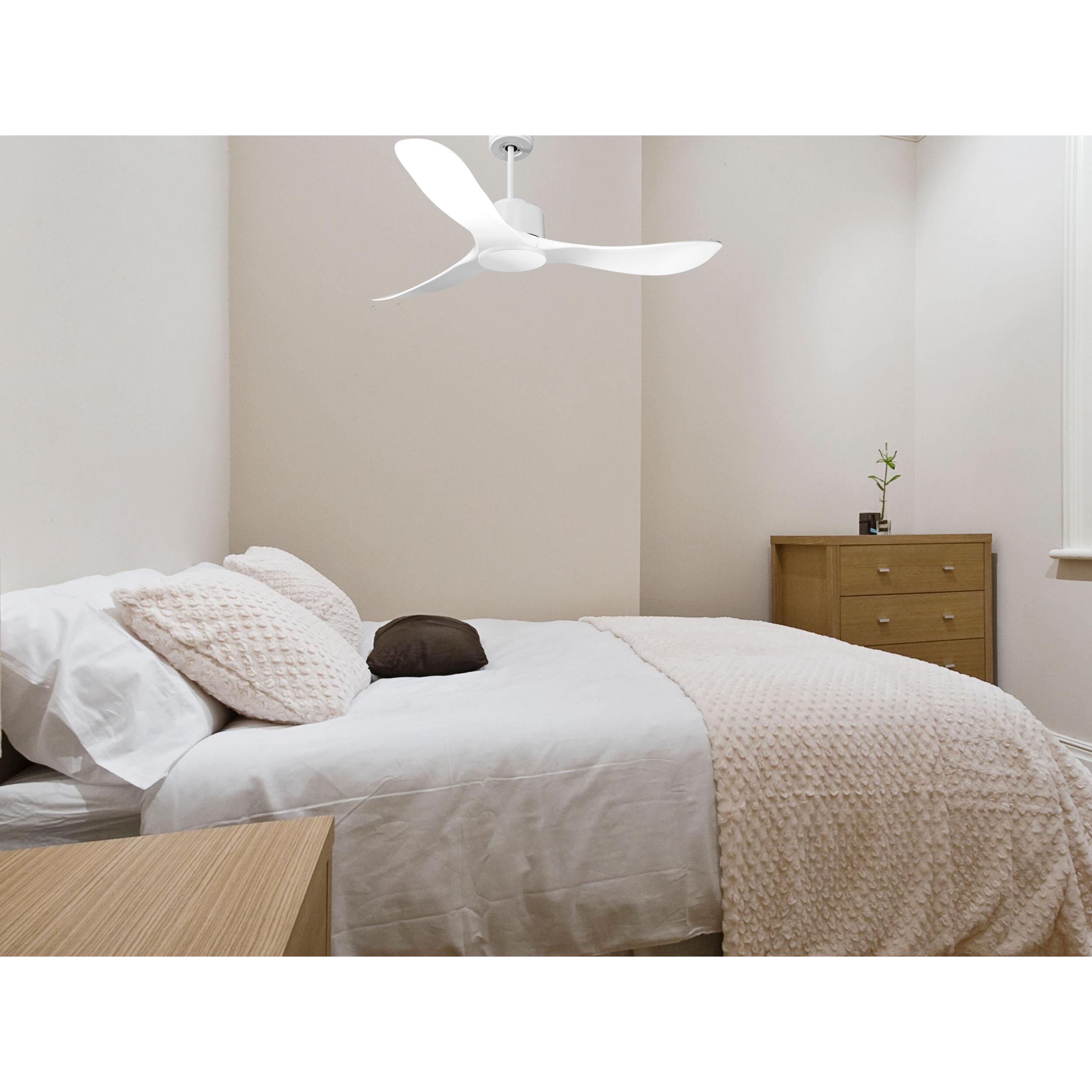 Ventilateur de plafond Wifi Moteur à courant continu Télécommande Hypersilence Mémoire Shopify Vendible (AUTOMATIQUE) 40   W Blanc